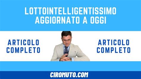 lottointelligentissimo aggiornato a oggi.